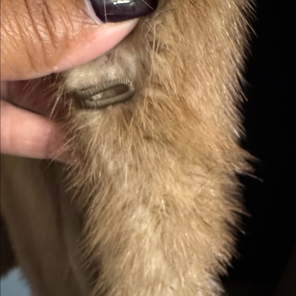 VINTAGE BROWN/TAN MINK FUR COAT-42” - Picture 7 of 16